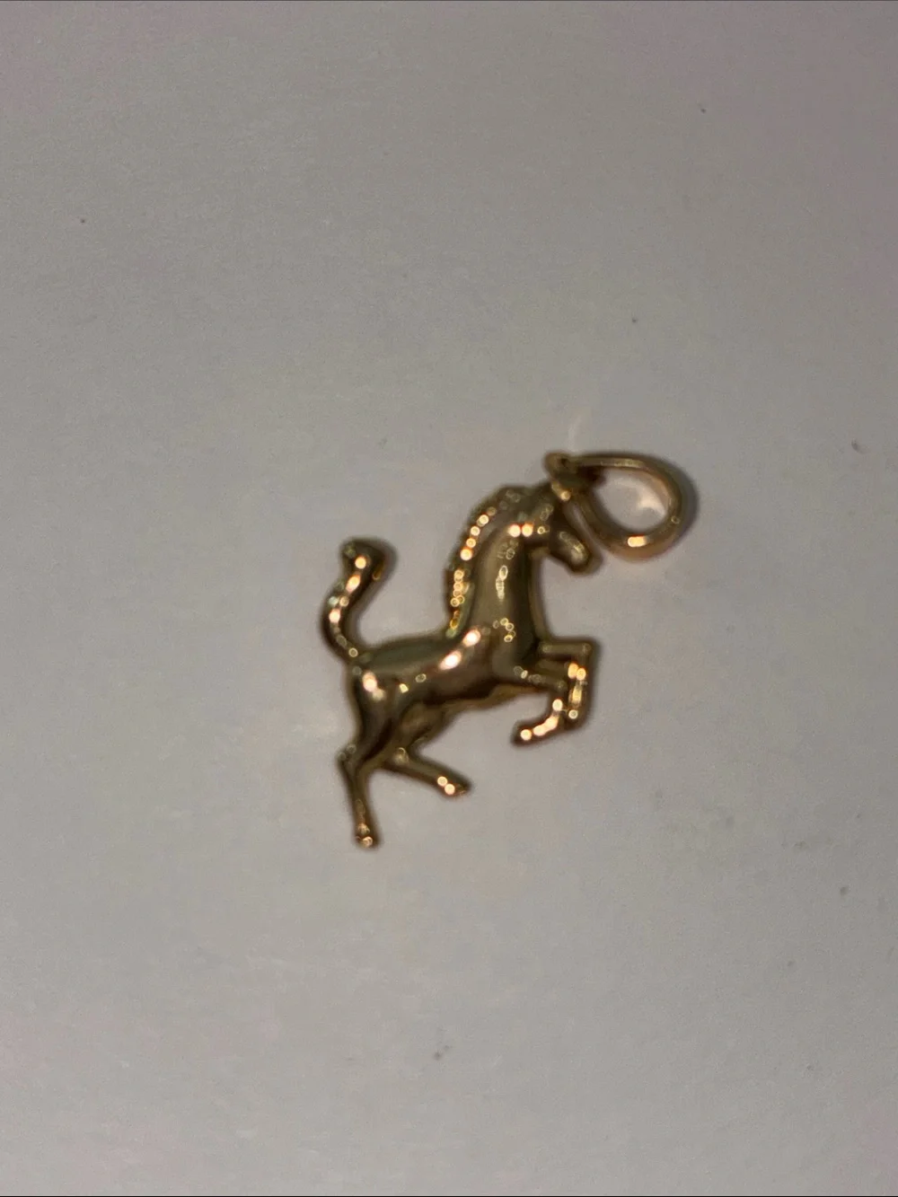 14K Solid yellow gold Tiny Horse charm for necklace or bracelet